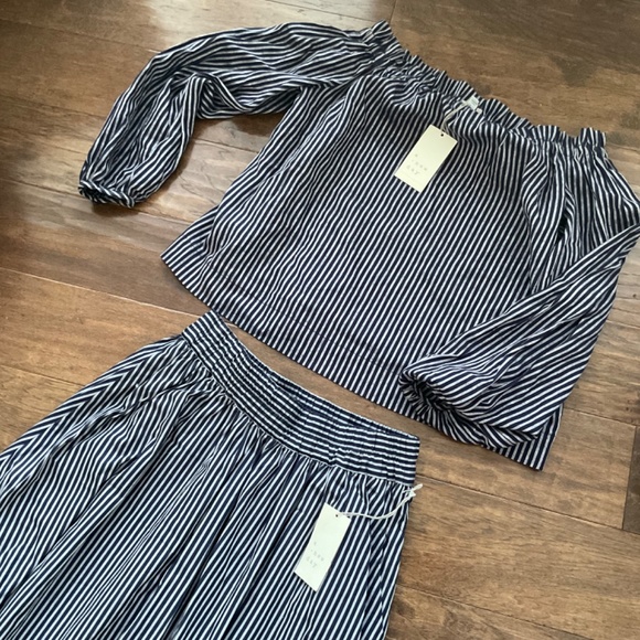 Skirt and top with boatneck blue and white stripe, NWT, Target a new day, SET - Picture 2 of 12